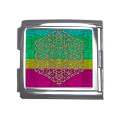 Rainbow Landscape With A Beautiful Silver Star So Decorative Mega Link Italian Charm (18mm) by pepitasart