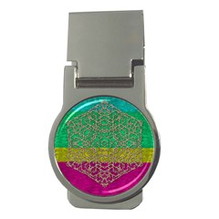 Rainbow Landscape With A Beautiful Silver Star So Decorative Money Clips (round)  by pepitasart