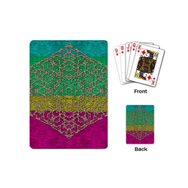 Rainbow Landscape With A Beautiful Silver Star So Decorative Playing Cards Single Design (Mini)