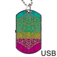 Rainbow Landscape With A Beautiful Silver Star So Decorative Dog Tag Usb Flash (one Side) by pepitasart