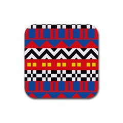 Shapes Rows Rubber Coaster (square) by LalyLauraFLM