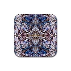 Marbling Blend  Rubber Coaster (square) by kaleidomarblingart