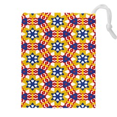 Wavey Shapes Pattern                                                          Drawstring Pouch (5xl) by LalyLauraFLM