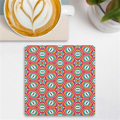 Hexagons And Stars Pattern                                                        Uv Print Square Tile Coaster by LalyLauraFLM