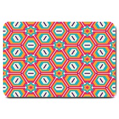 Hexagons And Stars Pattern                                                                Large Doormat by LalyLauraFLM