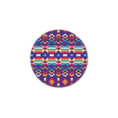 Pastel Shapes Rows On A Purple Background                                                                   Golf Ball Marker