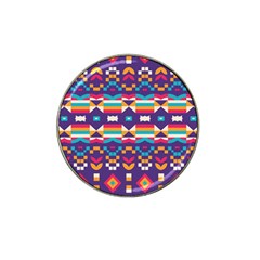 Pastel Shapes Rows On A Purple Background                                                                   Hat Clip Ball Marker