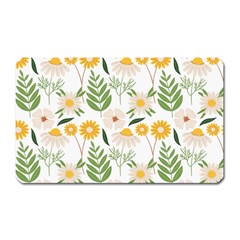 Flowers On A White Background Pattern                                                                    Magnet (rectangular)