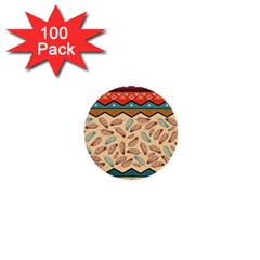 Ethnic-tribal-pattern-background 1  Mini Buttons (100 Pack)  by Vaneshart