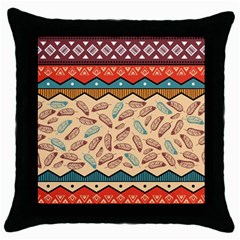 Ethnic-tribal-pattern-background Throw Pillow Case (black) by Vaneshart