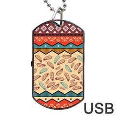 Ethnic-tribal-pattern-background Dog Tag Usb Flash (two Sides) by Vaneshart