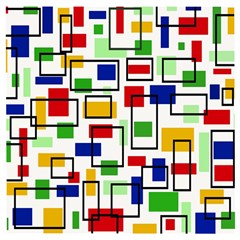 Colorful Rectangles                                                                   Wooden Puzzle Square by LalyLauraFLM