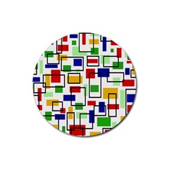 Colorful Rectangles                                                                      Rubber Coaster (round) by LalyLauraFLM