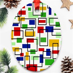 Colorful Rectangles                                                                      Ornament (oval) by LalyLauraFLM