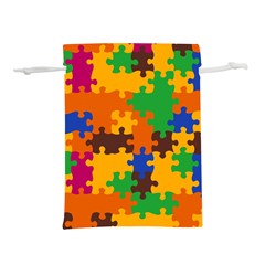 Retro Colors Puzzle Pieces                                                                    Lightweight Drawstring Pouch (l) by LalyLauraFLM