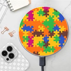 Retro Colors Puzzle Pieces                                                                  Wireless Fast Charger by LalyLauraFLM