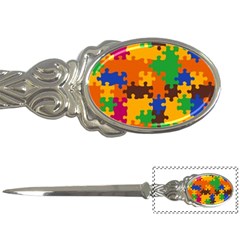 Retro Colors Puzzle Pieces                                                                        Letter Opener by LalyLauraFLM