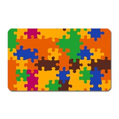 Retro Colors Puzzle Pieces                                                                        Magnet (rectangular) by LalyLauraFLM