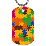 Retro colors puzzle pieces                                                                        Dog Tag (One Side) Front