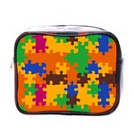 Retro colors puzzle pieces                                                                        Mini Toiletries Bag (One Side) Front