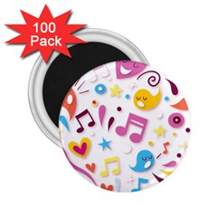 Love Cute Cartoon Seamless Shading 2 25  Magnets (100 Pack) 