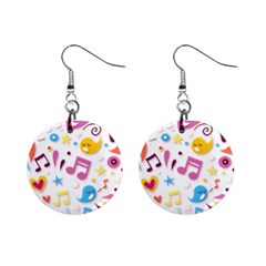 Love Cute Cartoon Seamless Shading Mini Button Earrings by Jancukart