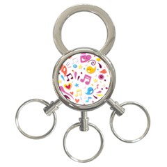 Love Cute Cartoon Seamless Shading 3-ring Key Chain