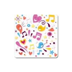 Love Cute Cartoon Seamless Shading Square Magnet