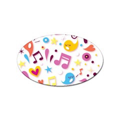 Love Cute Cartoon Seamless Shading Sticker Oval (10 Pack)