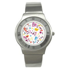 Love Cute Cartoon Seamless Shading Stainless Steel Watch