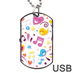 Love Cute Cartoon Seamless Shading Dog Tag Usb Flash (one Side) by Jancukart