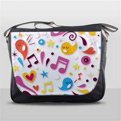 Love Cute Cartoon Seamless Shading Messenger Bag by Jancukart