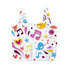 Love Cute Cartoon Seamless Shading Full Print Recycle Bag (m) by Jancukart