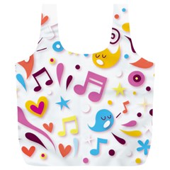 Love Cute Cartoon Seamless Shading Full Print Recycle Bag (xl)