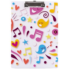 Love Cute Cartoon Seamless Shading A4 Clipboard by Jancukart