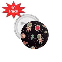 Space Pattern Cartoon 1 75  Buttons (10 Pack)