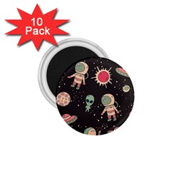 Space Pattern Cartoon 1 75  Magnets (10 Pack) 