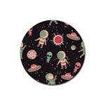 Space Pattern Cartoon Rubber Coaster (Round) Front