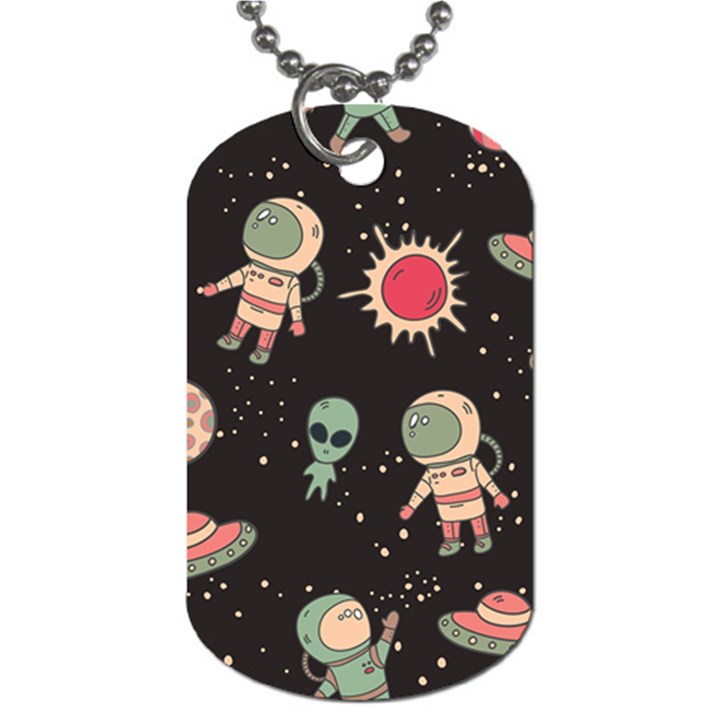 Space Pattern Cartoon Dog Tag (Two Sides)