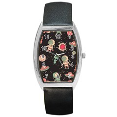 Space Pattern Cartoon Barrel Style Metal Watch by Jancukart