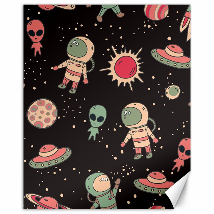 Space Pattern Cartoon Canvas 16  x 20 