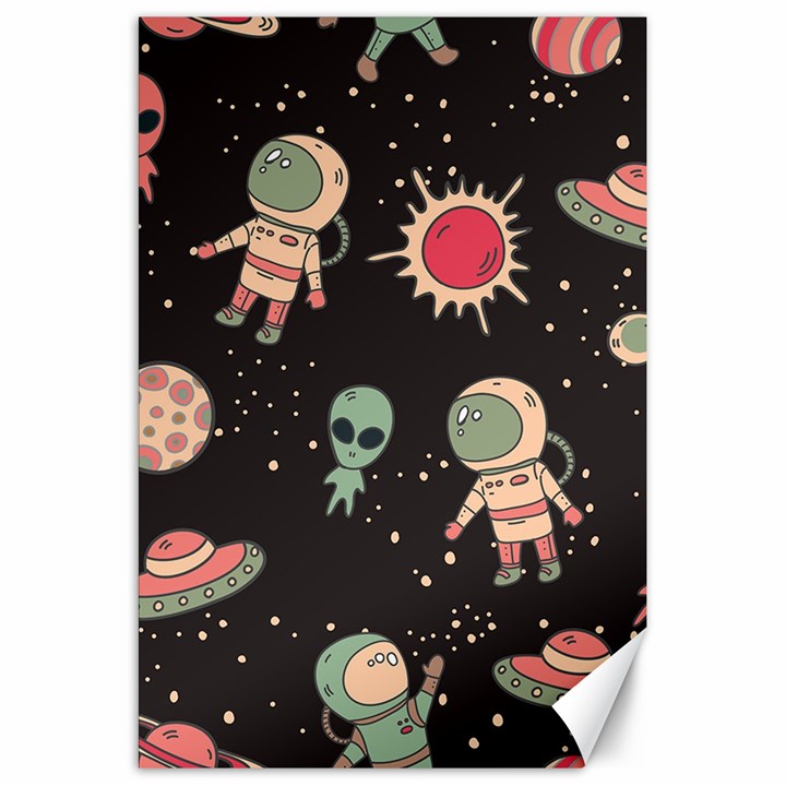 Space Pattern Cartoon Canvas 20  x 30 