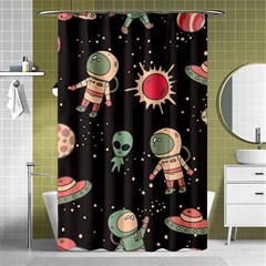 Space Pattern Cartoon Shower Curtain 48  X 72  (small) 