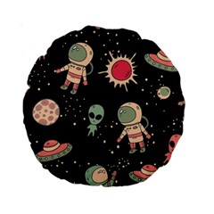 Space Pattern Cartoon Standard 15  Premium Round Cushions