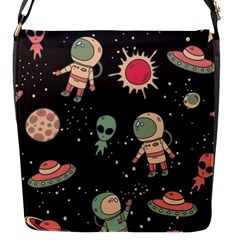 Space Pattern Cartoon Flap Closure Messenger Bag (s)