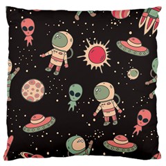 Space Pattern Cartoon Standard Premium Plush Fleece Cushion Case (one Side)