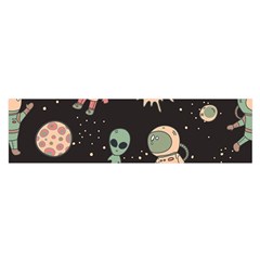 Space Pattern Cartoon Oblong Satin Scarf (16  X 60 )