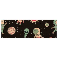 Space Pattern Cartoon Banner And Sign 12  X 4 