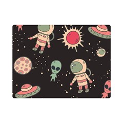 Space Pattern Cartoon One Side Premium Plush Fleece Blanket (mini)