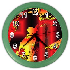 Red Light Ii Color Wall Clock by MRNStudios